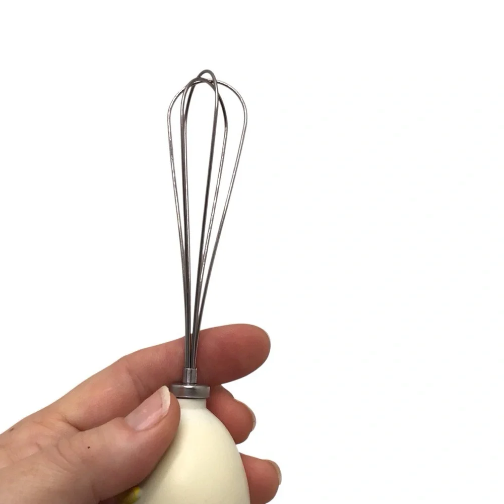 Vintage Mini Egg Whisk Chick Handle 6.5” Stainless Steel Cute Kitchen